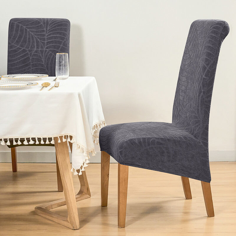 Leaf Jacquard kõrge seljatoega tooli kate Pritsmekindel veniv mustusevastane sisekujundus XL suuruse istme kate kontoriköögi söögitoa jaoks