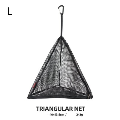 Καλάθι υπαίθριου κάμπινγκ κουζίνας Τρίγωνο Πτυσσόμενο μαγειρικό σκεύος Δίχτυ αποθήκευσης Διχτυωτό κρεμαστή τσάντα για πικ-νικ Οργανωτής ξηρών τροφών