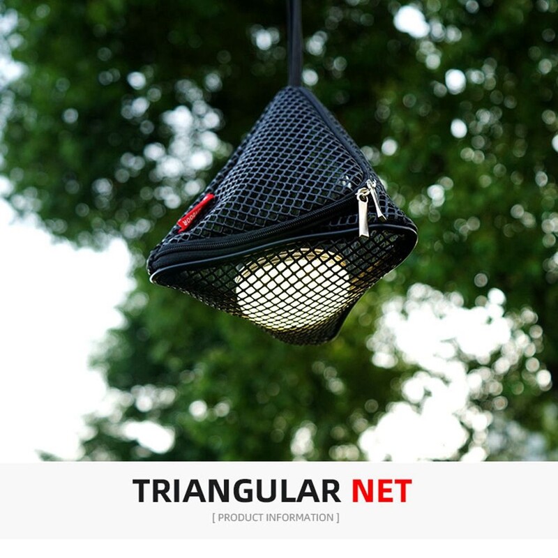 Καλάθι υπαίθριου κάμπινγκ κουζίνας Τρίγωνο Πτυσσόμενο μαγειρικό σκεύος Δίχτυ αποθήκευσης Διχτυωτό κρεμαστή τσάντα για πικ-νικ Οργανωτής ξηρών τροφών