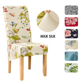 Huse pentru scaune de sufragerie florale elastice pentru sufragerie Dimensiune universală/huse pentru scaune supradimensionate Bucătărie detașabilă Banchet de hotel