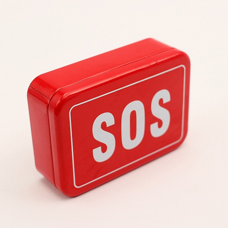 SOS Outdoor Survival Emergency Empty Box Tool For Wire Folding Compass Многофункционални клещи с фенерче Fire Starter Whistle