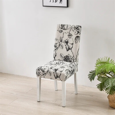 4PCS Nordic trükitud söögitooli kate Elastne kõikehõlmav tooli katted Spandex kontoriümbris Toolid housse de chaise