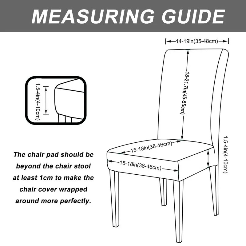 4PCS Nordic trükitud söögitooli kate Elastne kõikehõlmav tooli katted Spandex kontoriümbris Toolid housse de chaise