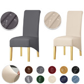Husă pentru scaun, impermeabilă, dimensiunea XL, extensibilă, pentru scaunul de luat masa, cu spate, husă lungă pentru spate, lavabilă, pentru acasă, nuntă, hotel, banchet