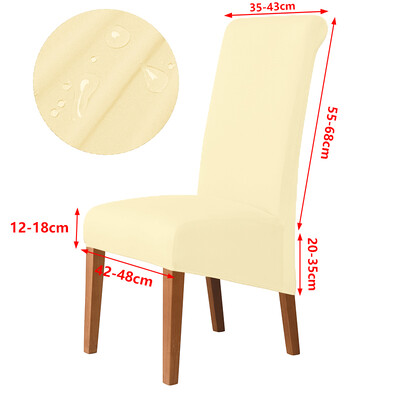 Husă pentru scaun, impermeabilă, dimensiunea XL, extensibilă, pentru scaunul de luat masa, cu spate, husă lungă pentru spate, lavabilă, pentru acasă, nuntă, hotel, banchet