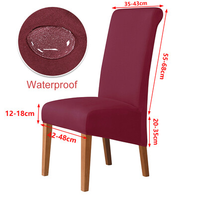 Husă pentru scaun, impermeabilă, dimensiunea XL, extensibilă, pentru scaunul de luat masa, cu spate, husă lungă pentru spate, lavabilă, pentru acasă, nuntă, hotel, banchet