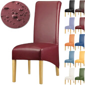 Huse pentru scaune de sufragerie din piele PU de dimensiuni mari Huse pentru scaune cu spătar înalt impermeabil Protejarea scaunului pentru animale de companie Huse detașabile