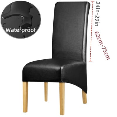 Huse pentru scaune de sufragerie din piele PU de dimensiuni mari Huse pentru scaune cu spătar înalt impermeabil Protejarea scaunului pentru animale de companie Huse detașabile