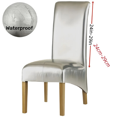 Huse pentru scaune de sufragerie din piele PU de dimensiuni mari Huse pentru scaune cu spătar înalt impermeabil Protejarea scaunului pentru animale de companie Huse detașabile