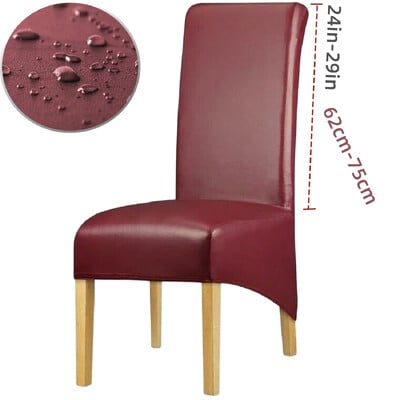 Huse pentru scaune de sufragerie din piele PU de dimensiuni mari Huse pentru scaune cu spătar înalt impermeabil Protejarea scaunului pentru animale de companie Huse detașabile