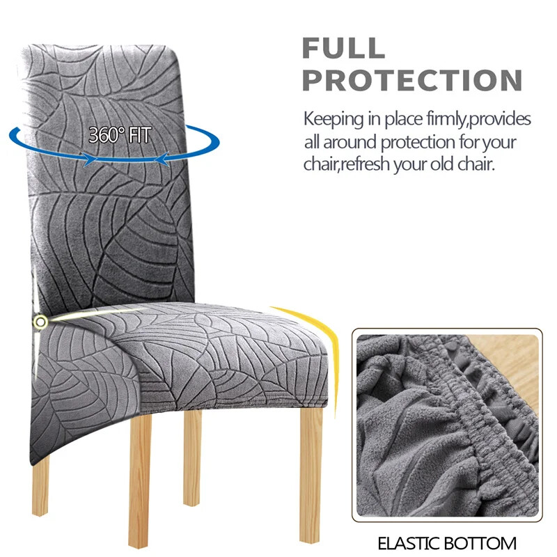 1PC Жакардов калъф за стол Разтегателен XL размер Калъфи за столове с дълга облегалка Калъфи за седалки за сватбена трапезария Домашни кухненски столове