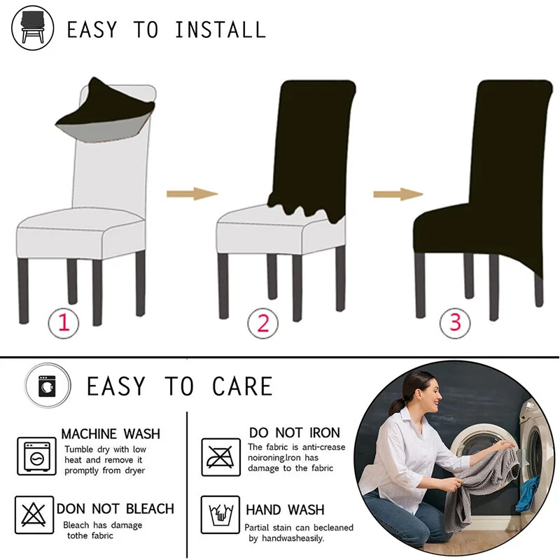 1PC Жакардов калъф за стол Разтегателен XL размер Калъфи за столове с дълга облегалка Калъфи за седалки за сватбена трапезария Домашни кухненски столове