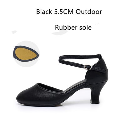 Ženske standardne cipele Pearlescent Ženske cipele za plesne plesove Zatvoreni prsti Cipele za salsu Gumeni mekani potplat Moderni ples Niska peta