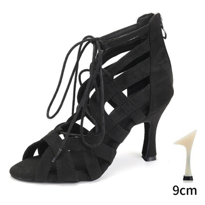 DKZSYIM Ženske latino plesne cipele Visoke pete Izrezi Tanke pete Plesne čizme za žene Ženske plesne cipele SALSA/Ballroom