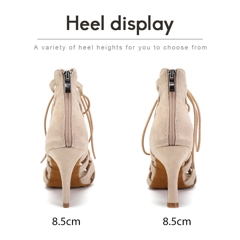 DKZSYIM Ženske latino plesne cipele Visoke pete Izrezi Tanke pete Plesne čizme za žene Ženske plesne cipele SALSA/Ballroom