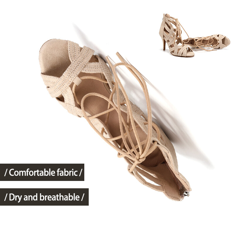 DKZSYIM Ženske latino plesne cipele Visoke pete Izrezi Tanke pete Plesne čizme za žene Ženske plesne cipele SALSA/Ballroom