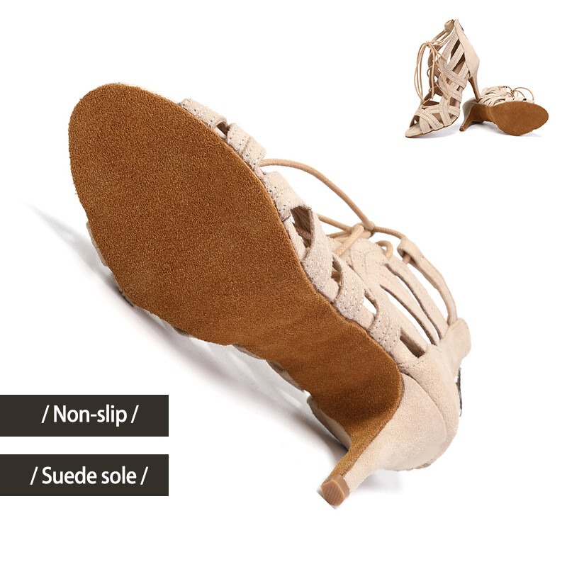 DKZSYIM Ženske latino plesne cipele Visoke pete Izrezi Tanke pete Plesne čizme za žene Ženske plesne cipele SALSA/Ballroom