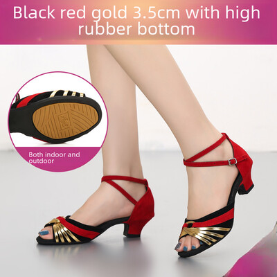 Ženska obuća za latinoameričke plesove Obuća za društvene četvrtaste plesove za odrasle Mekani potplat Prozračna ravnoteža Lagana Otporna na mirise Otporna na habanje