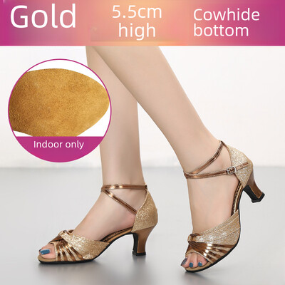 Ženska obuća za latinoameričke plesove Obuća za društvene četvrtaste plesove za odrasle Mekani potplat Prozračna ravnoteža Lagana Otporna na mirise Otporna na habanje