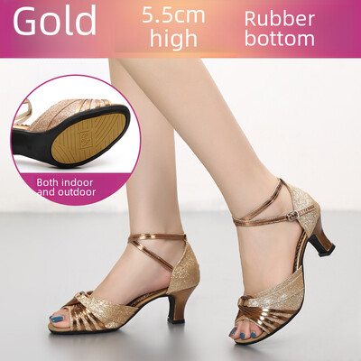 Ženska obuća za latinoameričke plesove Obuća za društvene četvrtaste plesove za odrasle Mekani potplat Prozračna ravnoteža Lagana Otporna na mirise Otporna na habanje