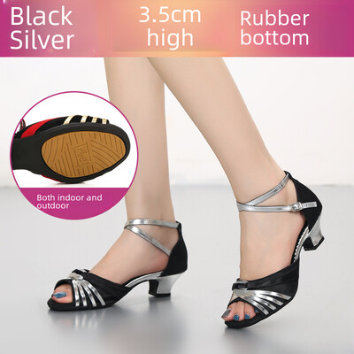 Ženska obuća za latinoameričke plesove Obuća za društvene četvrtaste plesove za odrasle Mekani potplat Prozračna ravnoteža Lagana Otporna na mirise Otporna na habanje