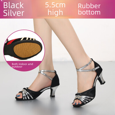 Ženska obuća za latinoameričke plesove Obuća za društvene četvrtaste plesove za odrasle Mekani potplat Prozračna ravnoteža Lagana Otporna na mirise Otporna na habanje