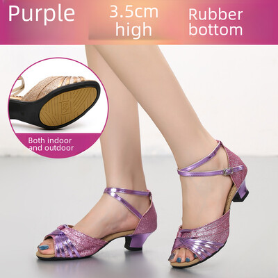 Ženska obuća za latinoameričke plesove Obuća za društvene četvrtaste plesove za odrasle Mekani potplat Prozračna ravnoteža Lagana Otporna na mirise Otporna na habanje