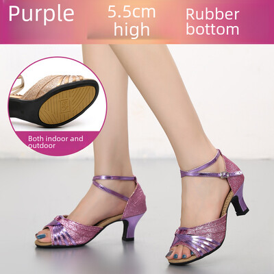 Ženska obuća za latinoameričke plesove Obuća za društvene četvrtaste plesove za odrasle Mekani potplat Prozračna ravnoteža Lagana Otporna na mirise Otporna na habanje