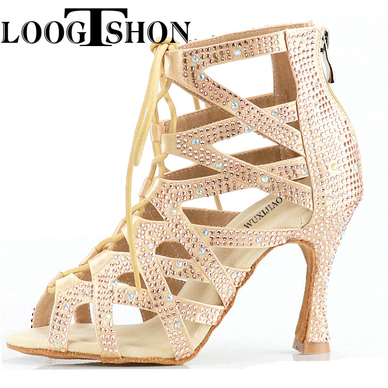 ladina tantsukingad naine Jazz Salsa Ballroom Ladina tantsujalatsid Kõrge kontsaga tantsimiseks mõeldud naistele treenimine naistele mustad tantsukingad