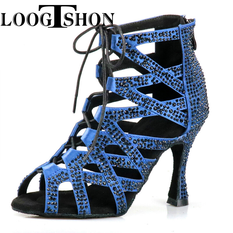 ladina tantsukingad naine Jazz Salsa Ballroom Ladina tantsujalatsid Kõrge kontsaga tantsimiseks mõeldud naistele treenimine naistele mustad tantsukingad