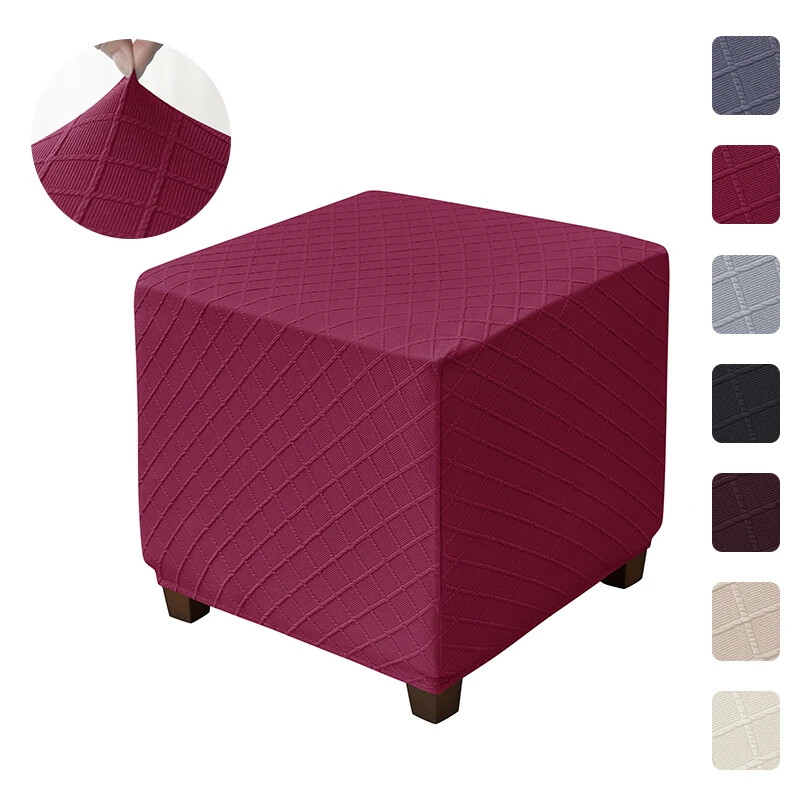 Ottomani ruudukujuline kate elutuba libisemiskindel Jacquard jalatugi libisemiskate kõikehõlmav tolmukindel taburetümbris mööblikaitse