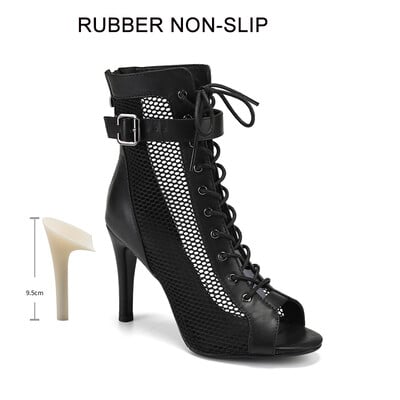 Pantofi de dans femei Stilettos Tocuri înalte Cizme de dans latino Gurile de pește din plasă de mărime Plus pentru pantofi de dans de sală Reglarea coloanei