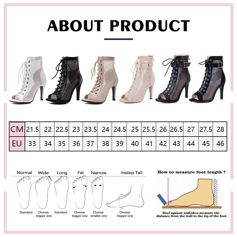 Pantofi de dans femei Stilettos Tocuri înalte Cizme de dans latino Gurile de pește din plasă de mărime Plus pentru pantofi de dans de sală Reglarea coloanei