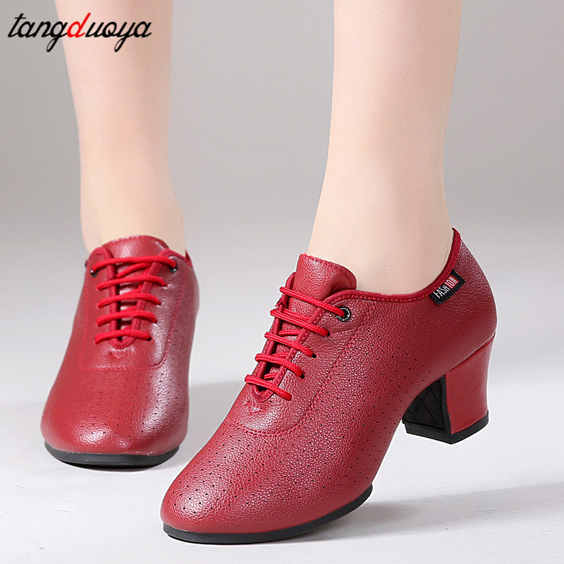 Cipele za latinoameričke plesove Ženske cipele za salsu i jazz Cipele za ples na petu 5,5 cm Mekani potplat Ženske tenisice za ples Ženske cipele