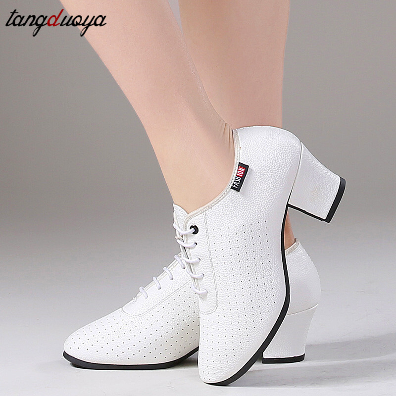 Cipele za latinoameričke plesove Ženske cipele za salsu i jazz Cipele za ples na petu 5,5 cm Mekani potplat Ženske tenisice za ples Ženske cipele