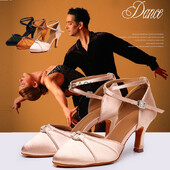 Pantofi de damă Dans latino Sport Salsa Jazz Tango Pantofi de dans pentru femei Tocuri înalte Protejează pielea Satin Roz Negru