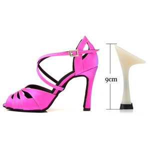 Ladingwu Latin Dance Παπούτσια Μικρό άνοιγμα Γυναικεία Salsa Party Ballroom Dance παπούτσια Κατιονικά Chameleon Symphony Flash Satin