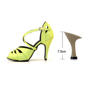 Ladingwu Latin Dance Παπούτσια Μικρό άνοιγμα Γυναικεία Salsa Party Ballroom Dance παπούτσια Κατιονικά Chameleon Symphony Flash Satin
