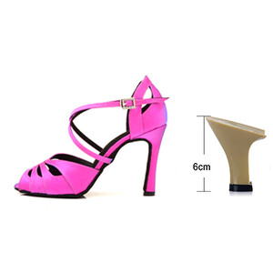 Ladingwu Latin Dance Παπούτσια Μικρό άνοιγμα Γυναικεία Salsa Party Ballroom Dance παπούτσια Κατιονικά Chameleon Symphony Flash Satin