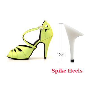 Ladingwu Latin Dance Παπούτσια Μικρό άνοιγμα Γυναικεία Salsa Party Ballroom Dance παπούτσια Κατιονικά Chameleon Symphony Flash Satin