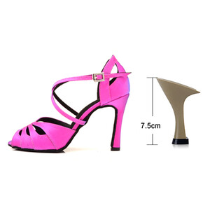 Ladingwu Latin Dance Παπούτσια Μικρό άνοιγμα Γυναικεία Salsa Party Ballroom Dance παπούτσια Κατιονικά Chameleon Symphony Flash Satin