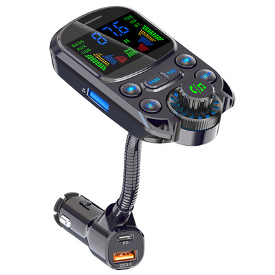 JaJaBor FM siųstuvas FM moduliatorius automobilio laisvų rankų įranga Bluetooth 5.3 AUX garso imtuvas QC3.0 PD 30W USB greito įkrovimo automobilinis Mp3 grotuvas