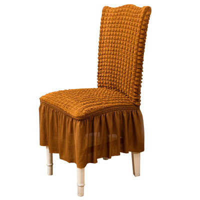 Τραπεζαρία με φούστα Stretch Ψηλό κάλυμμα καρέκλας πλάτης Ruffle Κομψό κάλυμμα καρέκλας Seersucker Πλενόμενο προστατευτικό επίπλων για δωμάτιο