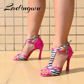 Ladingwu Pantofi de dans Latină Femei Salsa Pantofi de dans Fete Performanță de petrecere Pantofi de dans profesionali Soft Bottom Ballroom