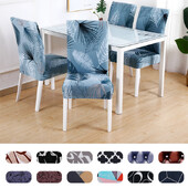 Huse pentru scaune imprimate 1/2/4/6 piese, lavabile, elastice mari, pentru scaune de bucătărie Huse extensibile pentru scaune pentru sala de mese de nuntă