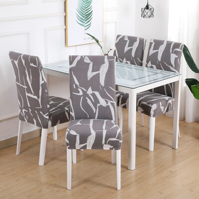 Huse pentru scaune imprimate 1/2/4/6 piese, lavabile, elastice mari, pentru scaune de bucătărie Huse extensibile pentru scaune pentru sala de mese de nuntă