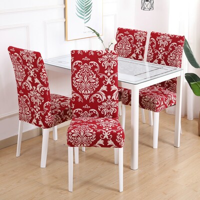 Huse pentru scaune imprimate 1/2/4/6 piese, lavabile, elastice mari, pentru scaune de bucătărie Huse extensibile pentru scaune pentru sala de mese de nuntă