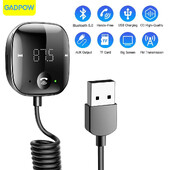 Gadpow Transmițător FM Bluetooth 5.0 Transmițător audio pentru mașină Adaptor Bluetooth fără fir Kit auto Mâini libere pentru telefon