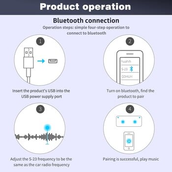 Gadpow FM Transmitter Bluetooth 5.0 Car Audio Transmitter Ασύρματο αντάπτορα Bluetooth Car Kit Handsfree για τηλέφωνο