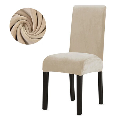 Husa de scaun din catifea 1 buc pentru sufragerie Spandex elastic super moale husa pentru scaun pentru bucatarie, acasa, hotel, banchet de nunta